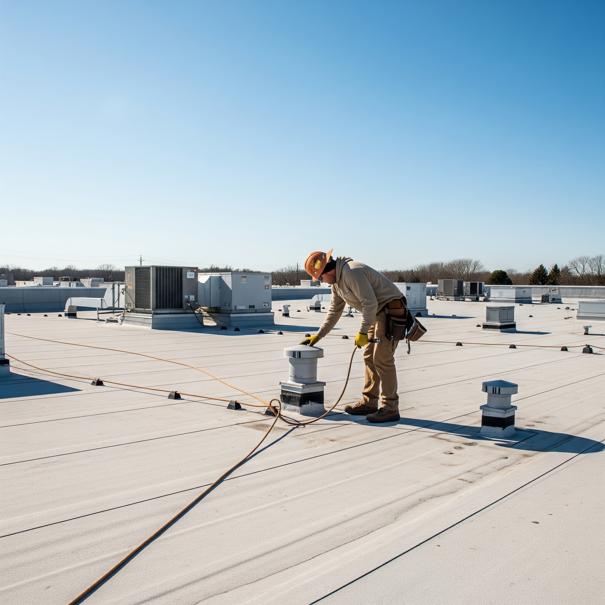 flat commercial roof maintenance Long Island
