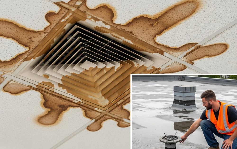 commercial roof leak signs Long Island